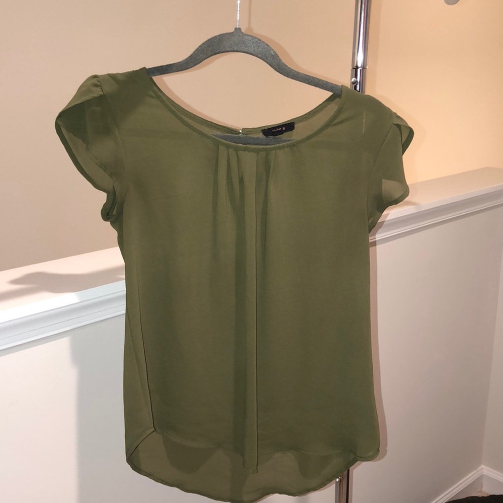 Forrest green sheer top. Like new!